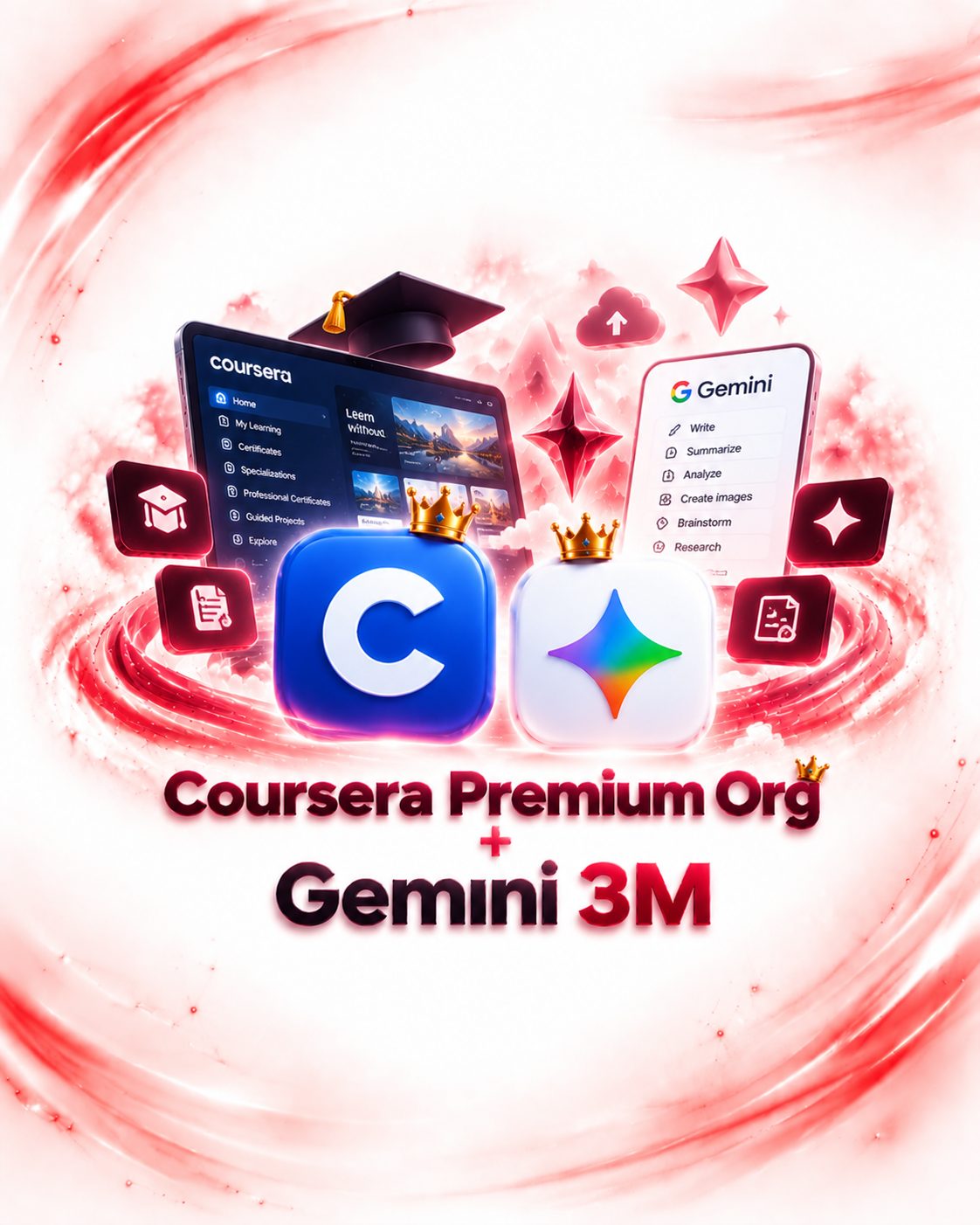 Coursera Premium Org + Gemini 3M